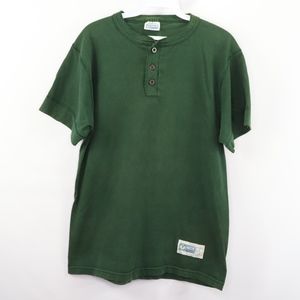 Vtg 80s Dsicus Mens Medium Henley T Shirt Green